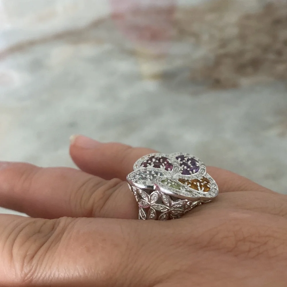 14 K white gold ring - Picture 5 of 6